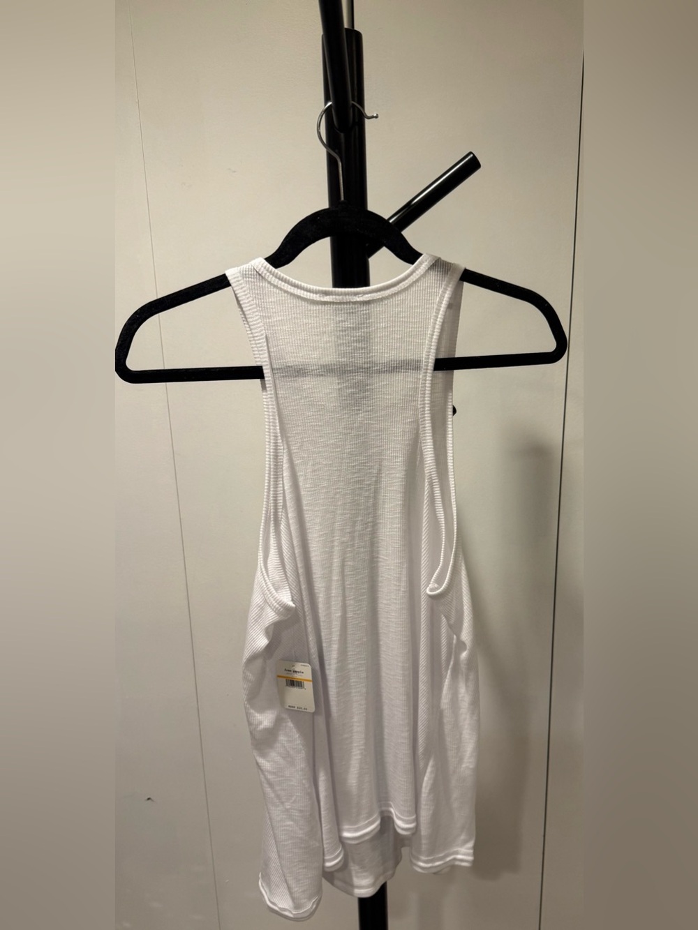 Free People White Ribbed Racerback Tank Top - Picture 3 of 6
